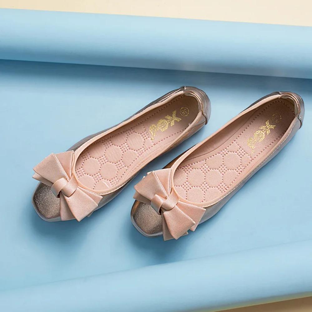 Fashion Bow Soft Women's Shoes Fashion New Versatile Flat Shoes Women Ballet Dance Shoes Spring/Autumn Round Toe Flats Woman Shoe