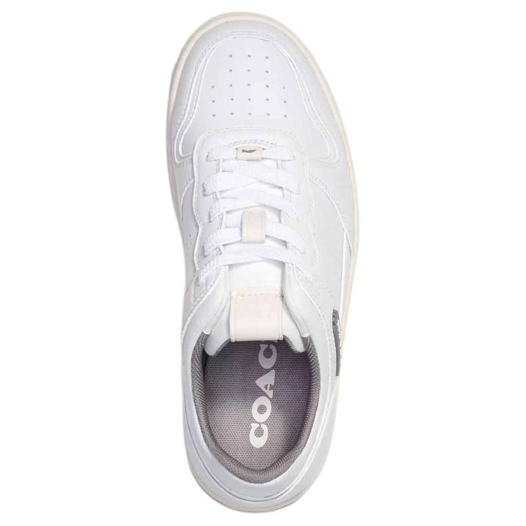 Coach C201 Leather Round Toe Lace-Up Low-Top Sneakers Women Sneakers White CR954-VKN