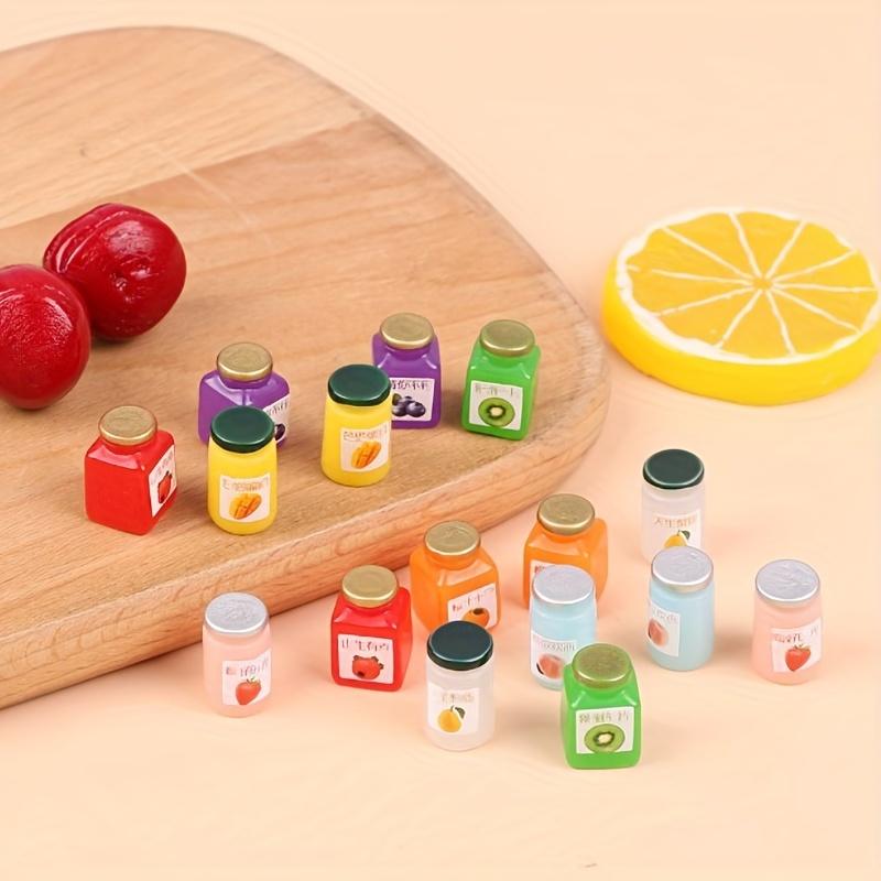1:12 Miniature Drink Bottles Dollhouse Fruit Sauce Kitchen Food Model DIY Toy Doll House Accessories Play Tiny Food Toy