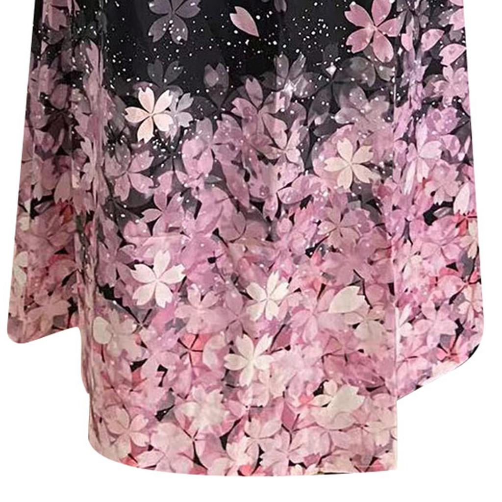 Women’s Casual O-Neck Short-Sleeve Button Loose Summer 2022 Dress