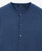 Ziosongzio Timeless Whole Garment Collarless Cardigan Blue Zi2Kt293Bl
