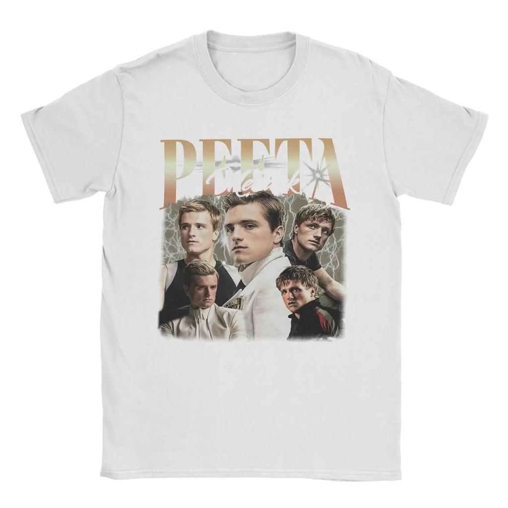 Peeta Mellark Limited s Vintage Star Collage Tshirt Classic Movie Hunger Games Tees Unique Cotton O Neck Short Sleeve Shirt