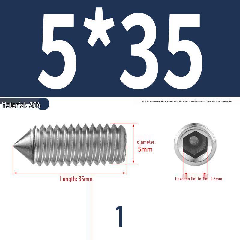 12.9 Edelstahl 304 Innensechskant Kegelspitze Gewindestift M2/M3