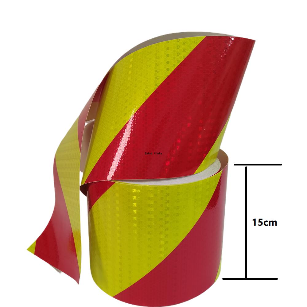 

15см*5м Светоотражающая лента Водонепроницаемая Высокая видимость Флуоресцентная желто-черная Сверхпрочная Предупреждающие наклейки об опасности для грузовика