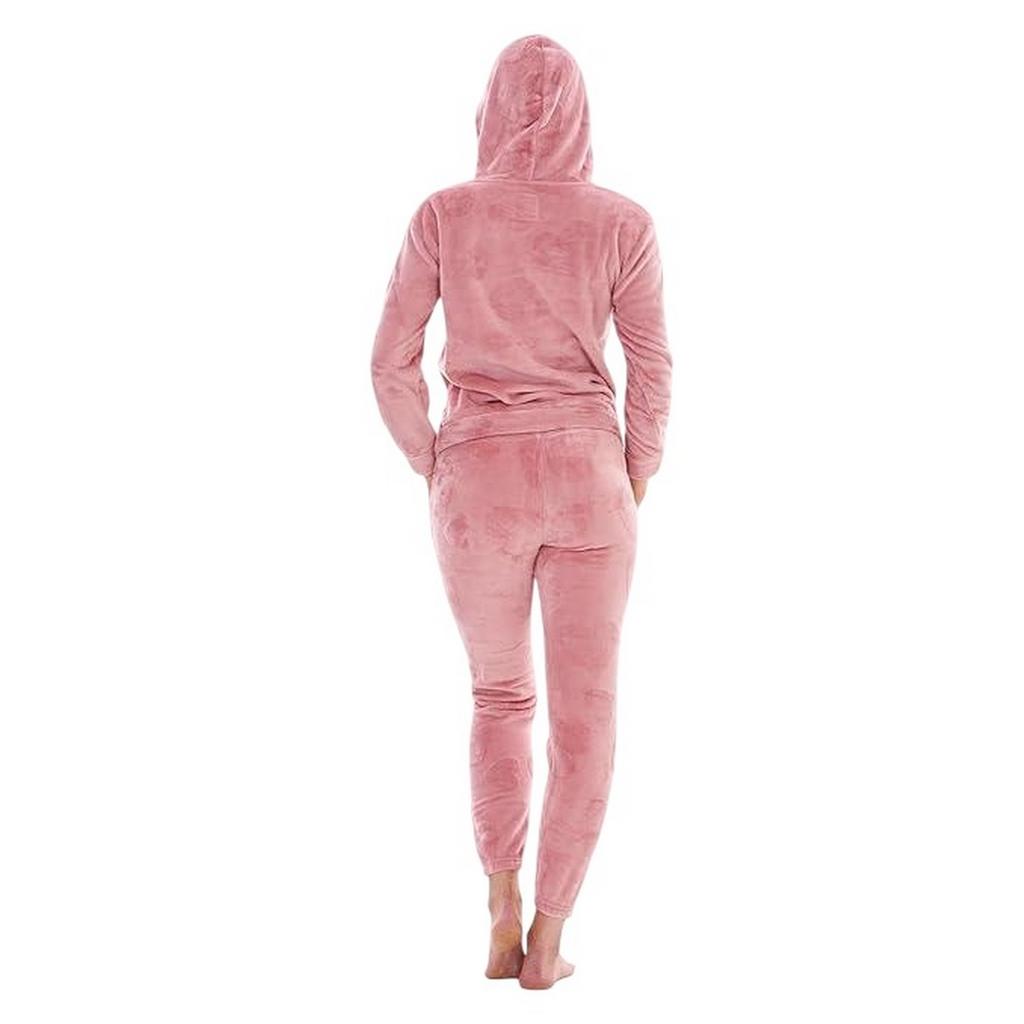 Keanu Womens/Ladies Heart Fleece Embossed Long Pyjama Set