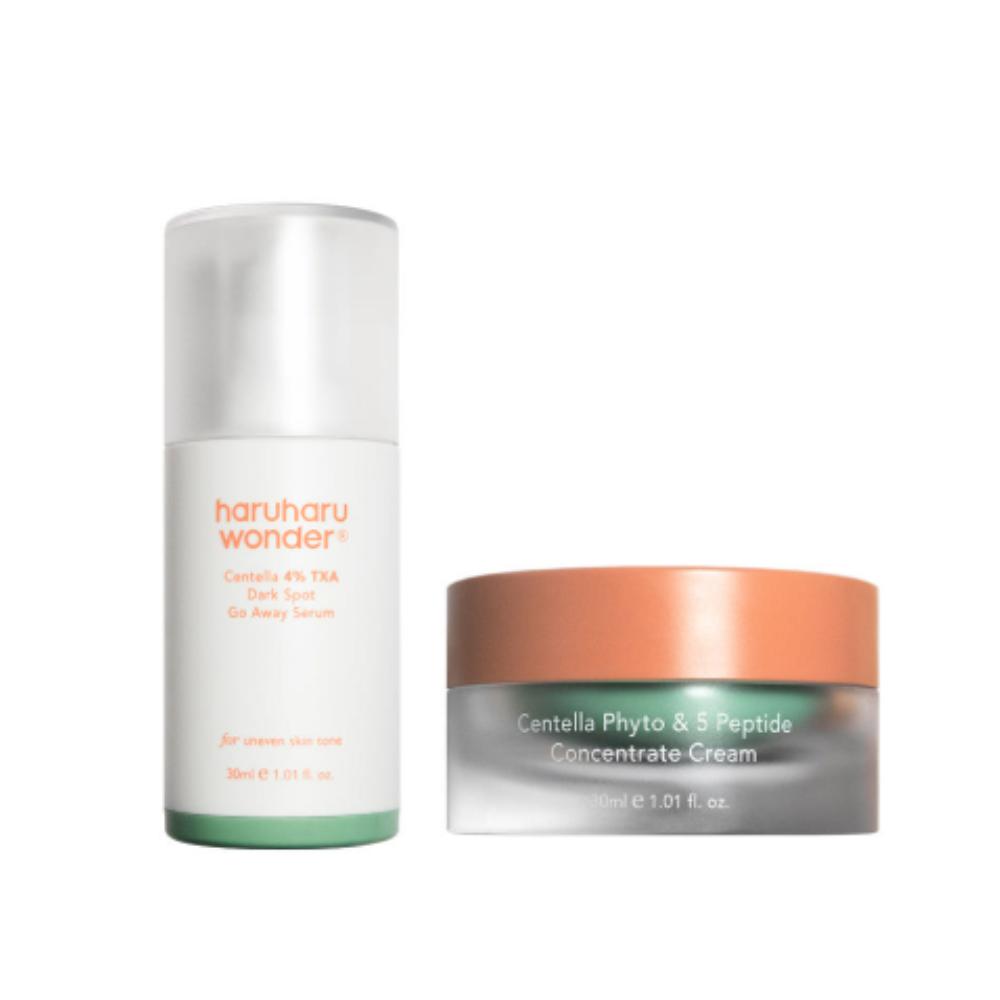 

HARUHARU WONDER Skin Brightening & Repair Duo - Centella Phyto & 5-Peptide Cream 30ml + 4% TXA Dark Spot Serum 30ml