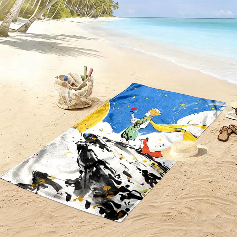 Little Prince Hush Print Beach Towel, Large Soft Quick Dry Towel for Beach Camping Swimming