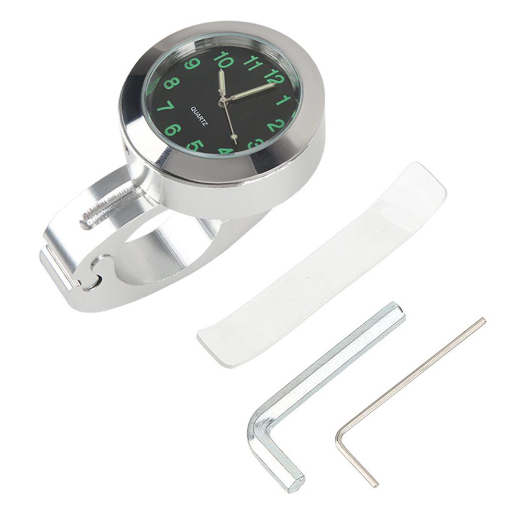 Motorcycle Handlebar Clock For 7/8" To 1" Handlebars, Billet Aluminum Waterproof Shock-absorbing Handlebar Clock Watch, Luminous Design, Universal Acc