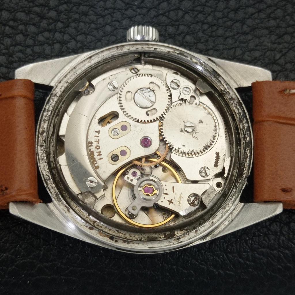 Titoni AIRMASTER TITOFLEX VINTAGE HAND-WINDING SWISS MENS WHITE WATCH A703216-1