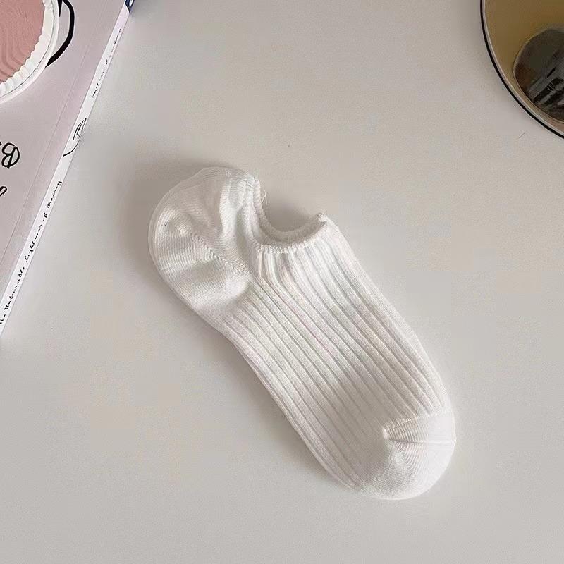 5 Pairs No Show Solid Boat Men Socks,Simple & Breathable Unisex Ankle Socks,Women's Stockings&Black Low Tube Cute Socks