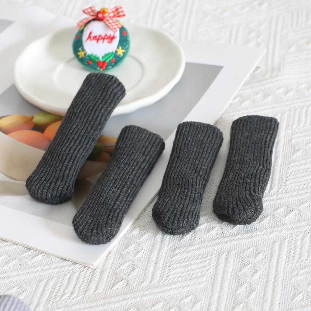 Table Chair Foot Cover Pad Protective Stool Foot Cover Leg Cover, Double-layer Thickened Knitted Chair Foot Cover Silent Non-slip Foot Cover