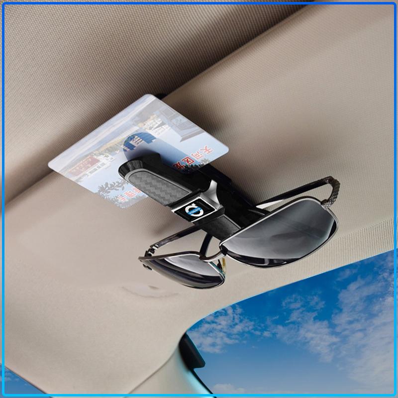 Auto Logo Car Sun Visor Glasses Box Universal Sunglasses Clip Card Ticket For Volvo Xc90 S60 S80 Xc60 Xc70 Xc90 Fh V50 S40 C30