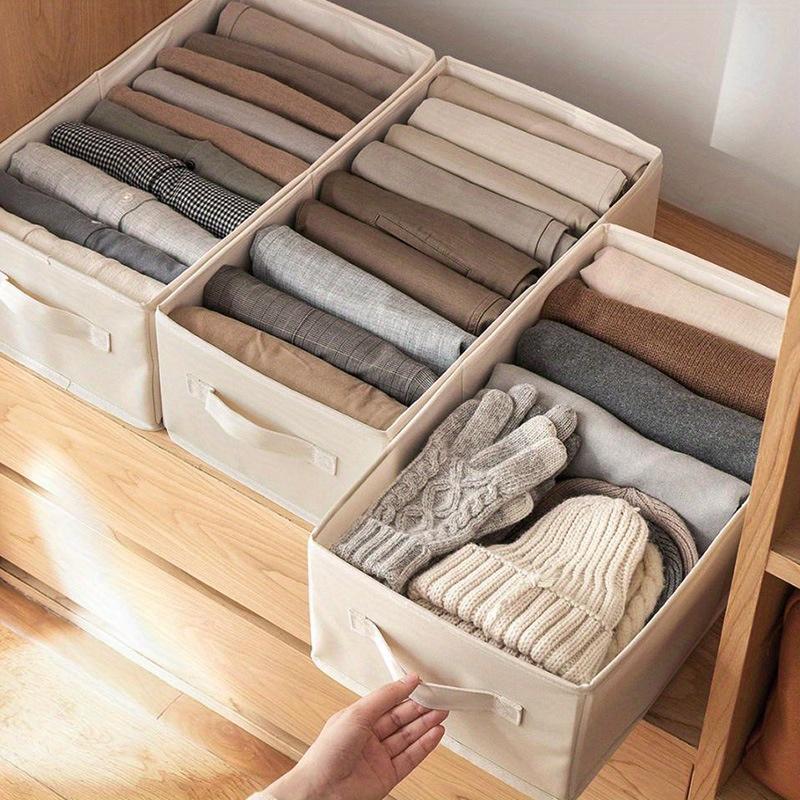 Foldable Fabric Storage Box, Collapsible Clothes Organizer with Dual Handles for Wardrobe, Breathable Bin for Shirts Pants