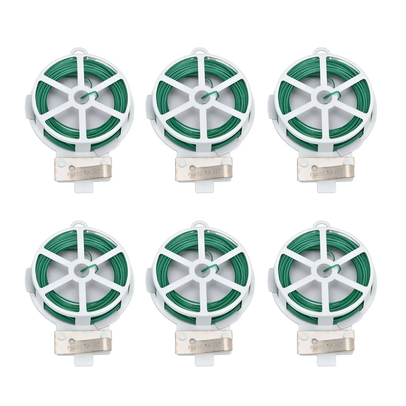 6Pcs Green Tie Wire Gardening Twist Tie Climbing Vine Tie Wire For DIY Flower Fixed Plant Support