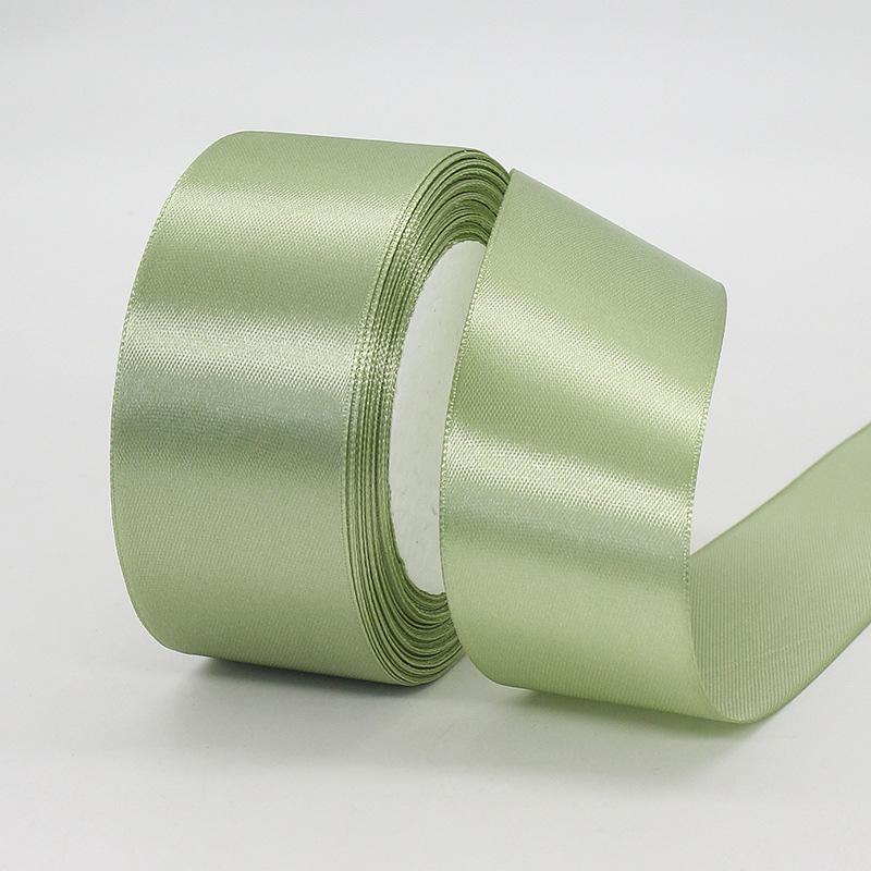 22M/Roll Flower Bouquet Crafts Gift Wrapping Supplies Satin Ribbon Handmade Sage Green DIY Light Green Ribbon for Gift Wrapping