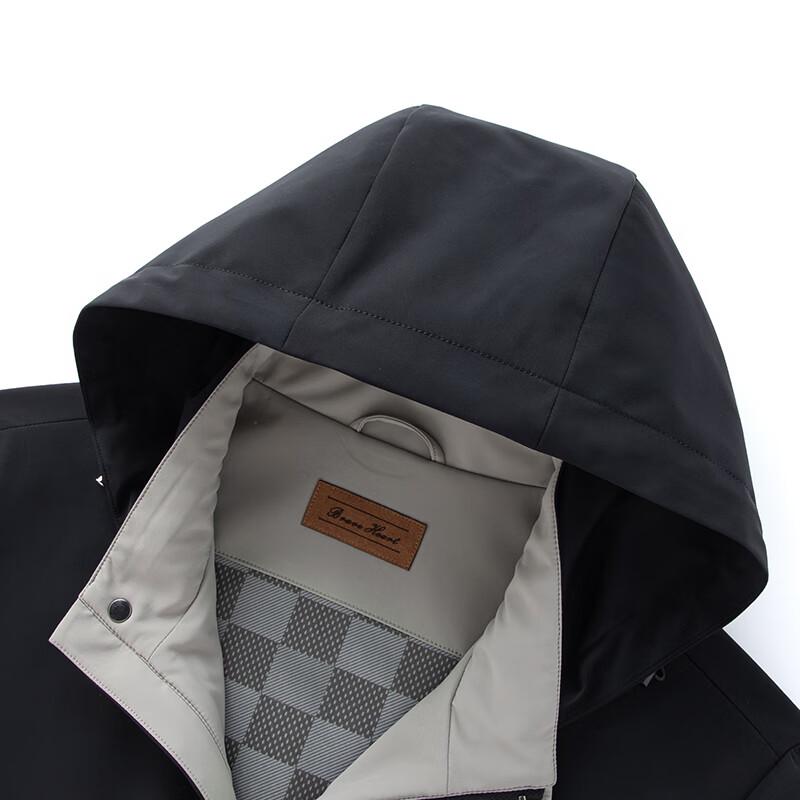 Shanshan Men's Casual Business Detachable Hooded Jacket