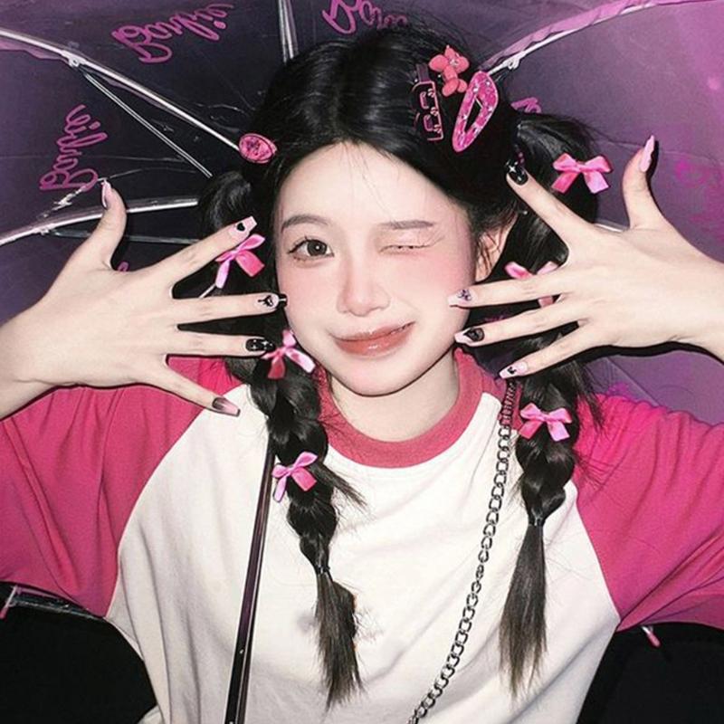 1 para spinek do włosów z kokardą Stylowe spinki do włosów dla dziewczynki Klips do włosów z boku Modne nakrycie głowy Akcesoria do włosów dla kobiet Pani