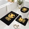 3Pcs Flannel Toilet Mat Set Bendy and the Ink Machine Bathroom Rug Non Slip Bath Carpet Home Decor