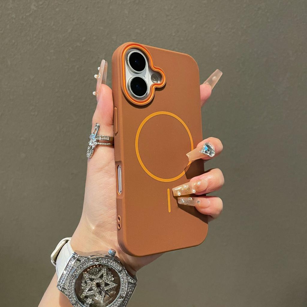 Suitable for Apple 16ProMax Fine Ring Magnetic Phone Case, IPhone15 Matte High-end Feel 14 Anti-drop Protective Case