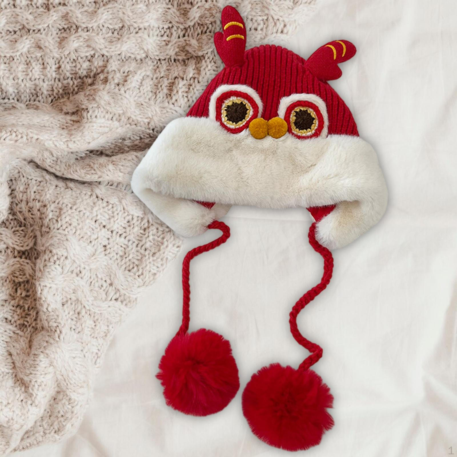 

Китайская шапка теплый подарок милый мягкий катание на коньках катание на лыжах животные головной убор для детей 68 лет девочки красный