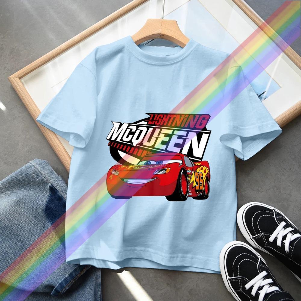 Hot Sale Car Pixar Lightning McQueen Print Cute Kids T-Shirts Girls Clothes Baby Boys Short Sleeve T Shirt Summer Children Tops