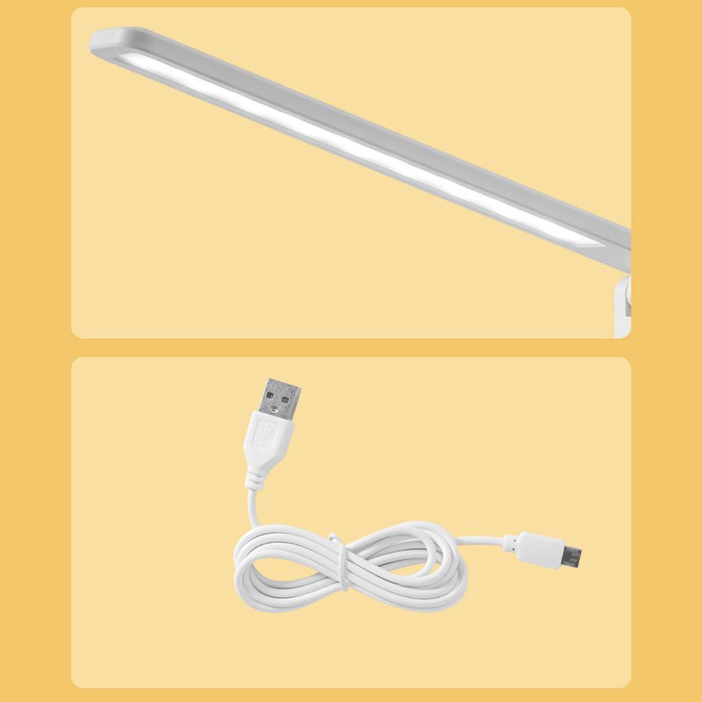 Folding Reading Lamp Eye Friendly 3 Colors Stepless Dimmable LED Desk Lamp for Bedroom Study 5V 1A