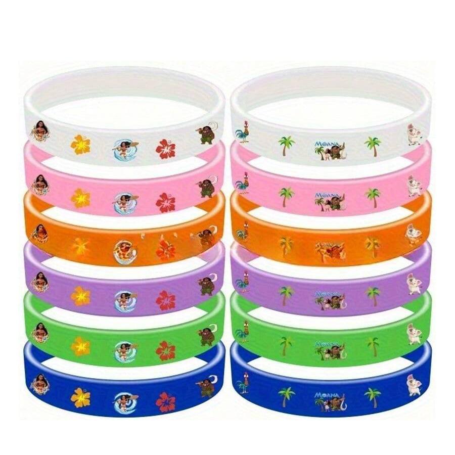 

MINISO 12 штук Милые Моана Фильмы Океанская Тема Резинка Силиконовый Браслет Зачарованная Принцесса Принт Ювелирные Изделия Подарок для Вечеринки | Подходит для Поклонников Моаны