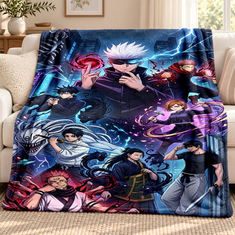 Jujutsu Kaisen blanket Flannel Blanket Soft Cozy Plush Throw for Sofa Bed Lightweight Home Decoration Outdoor camping
