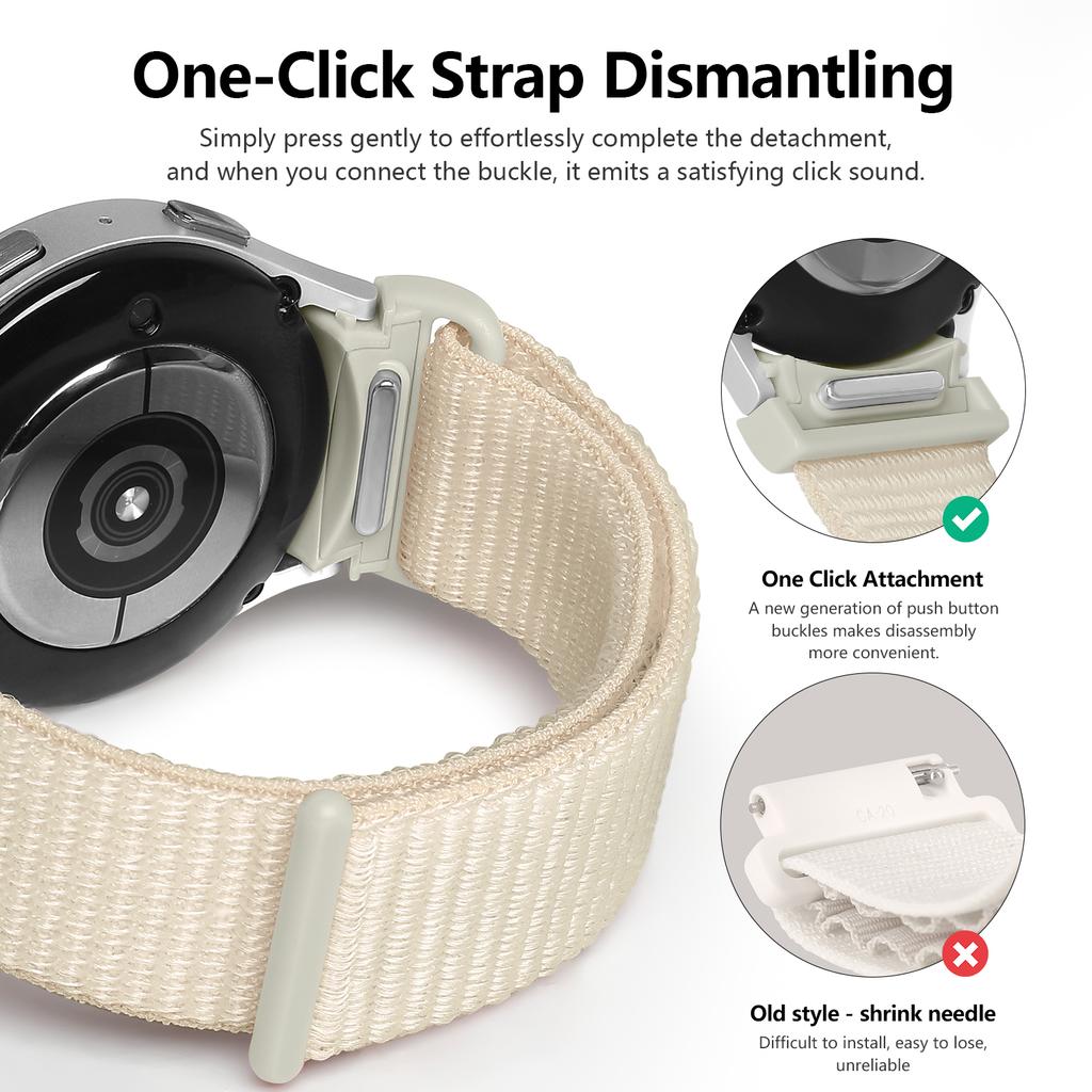 No gaps Band For Samsung Galaxy Watch 6 4 Classic 5 pro 44mm 40mm 47mm 43mm nylon loop bracelet correa Galaxy Watch 4 20mm Strap