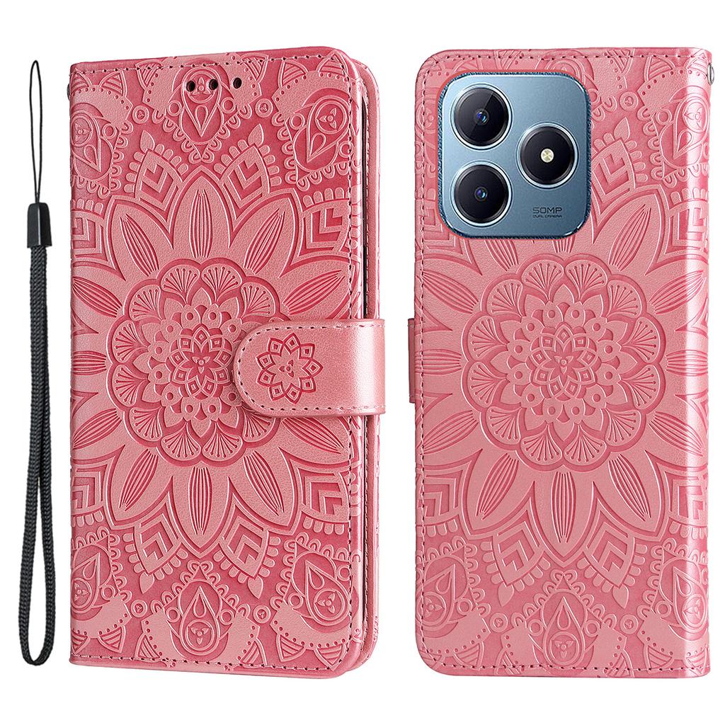 For Realme Note 60x 4G/C63 4G/C61 4G/Note 60 Case Sunflower PU Leather Flip Phone Cover