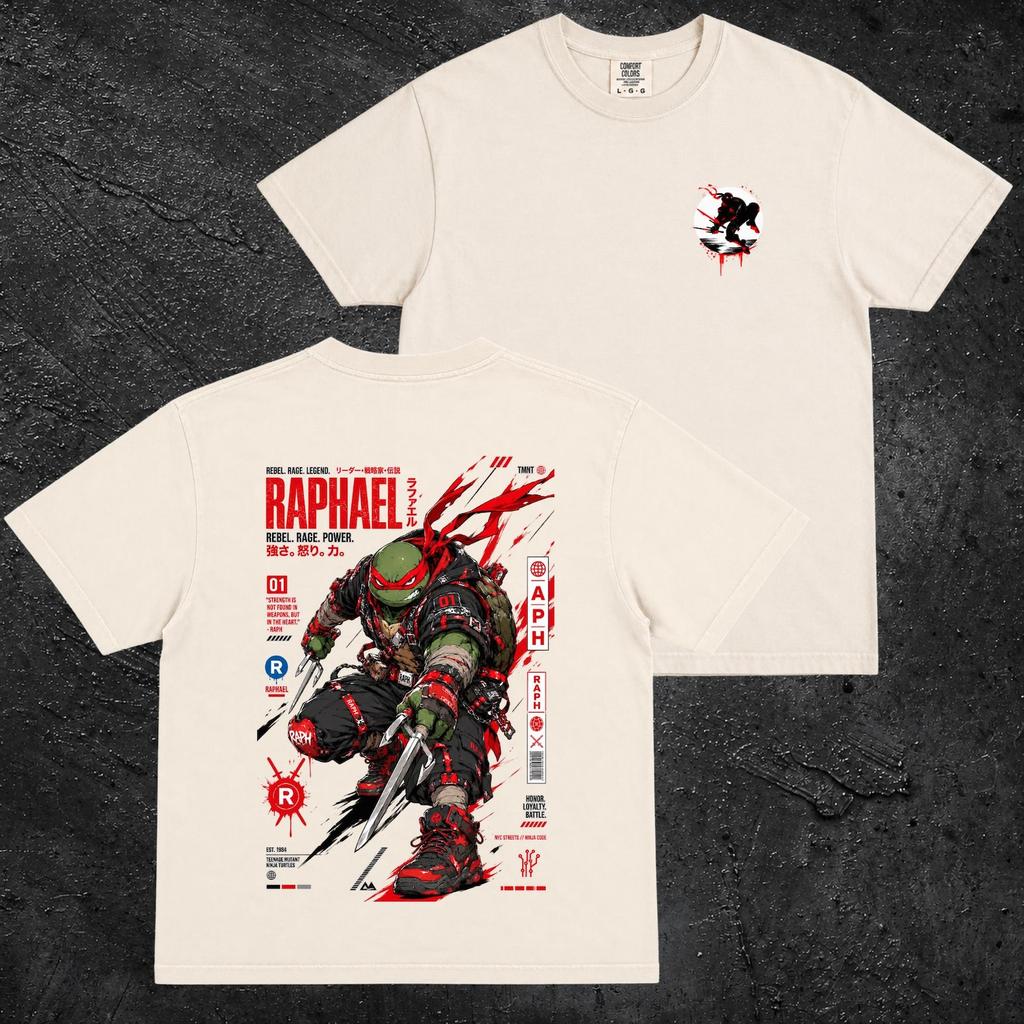 Steampunk Turtle Shirt Futuristic Retro Graphic Tee Red Mask Warrior T-Shirt Streetwear Vintage Hero Top Black Pepper Hemp Ivory Unisex Gift
