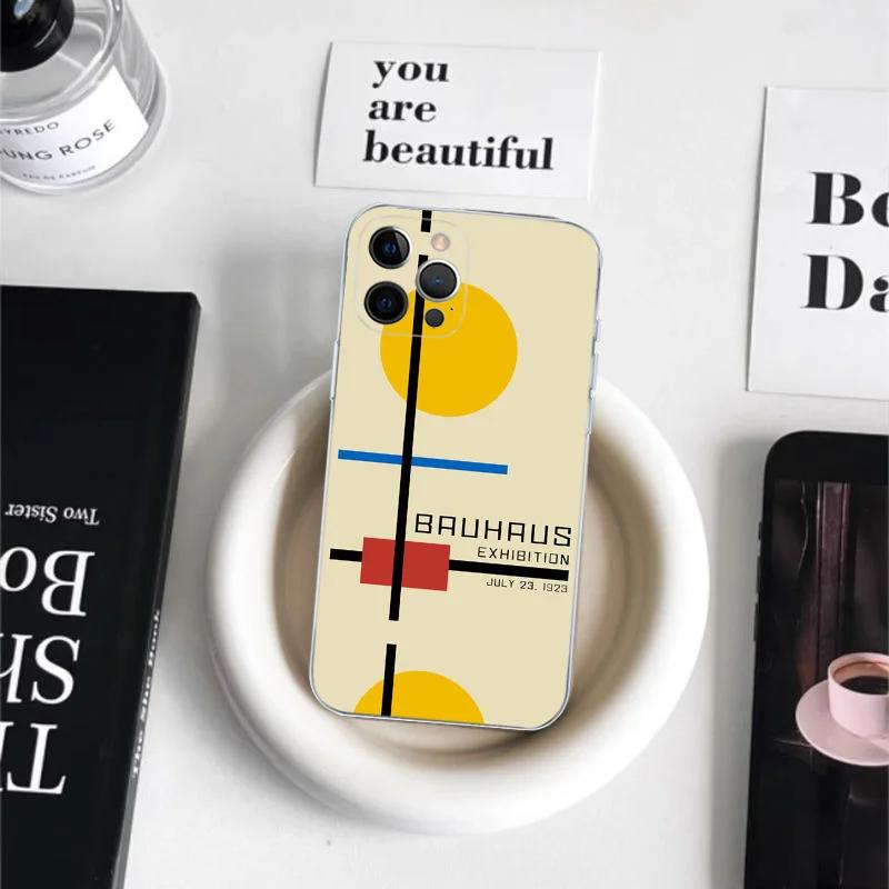 Geometric Bauhaus Art Phone Case For iPhone 16 15 14 13 12 11 Pro Max Mini X XS SE 7 8 Plus 16E Shockproof Non-Slip Cover Fundas