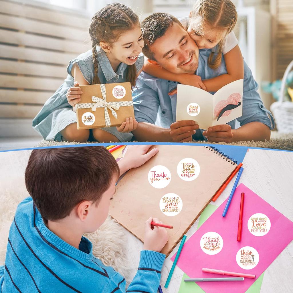 500 Photos/roll Hot-selling Tape Thank You Handbook Material Decorative Envelope Seal Sticker Dots