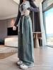 Women's Plus Size High Waist Wide Leg Retro Jeans - Spring & Autumn Casual Straight Fit