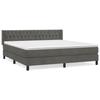 3131154 vidaXL Divan Bed and Mattress Dark Grey 180x200cm Velvet