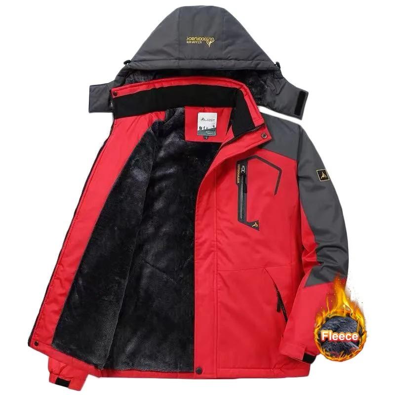 

Мужская зимняя парка на флисовой подкладке, толстая, теплая, ветрозащитная, водоотталкивающая, с капюшоном, для улицы, повседневная, мужская, зимняя, теплая, пальто, куртки-анорак, верхняя одежда 6XL красный