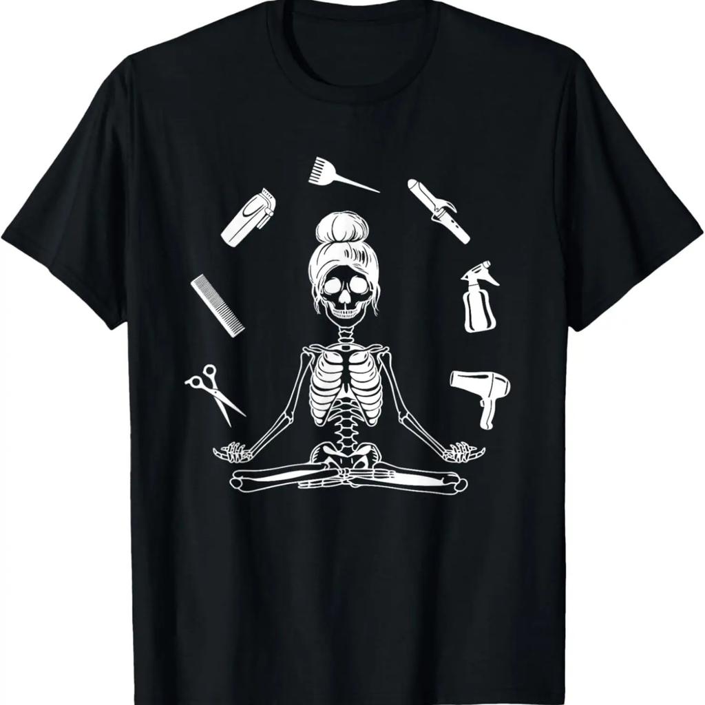 Hair Stylist Skeleton Hairdresser Hairstylist T-Shirt