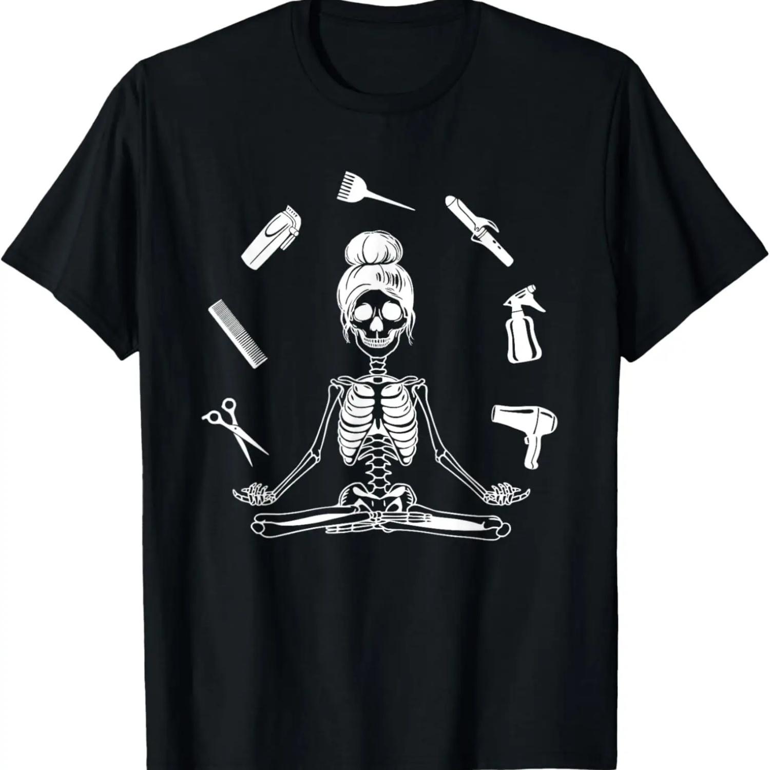 

Hair Stylist Skeleton Hairdresser Hairstylist T-Shirt S чёрный