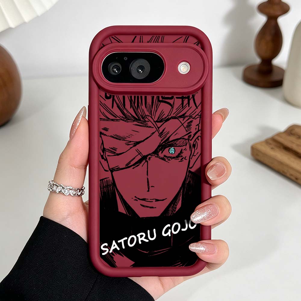 J-Jujutsu Kaisen Anime Silicone Case For Google Pixel 10 9 8 7 9a 8a 7a Pro XL Eye Ladder Phone Case