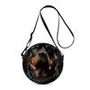 Cute Dog Print Round Shoulder Bag Casual Messenger Bag for Woman Best Gifts 2D Flat Casual Daily Crossbody Bag