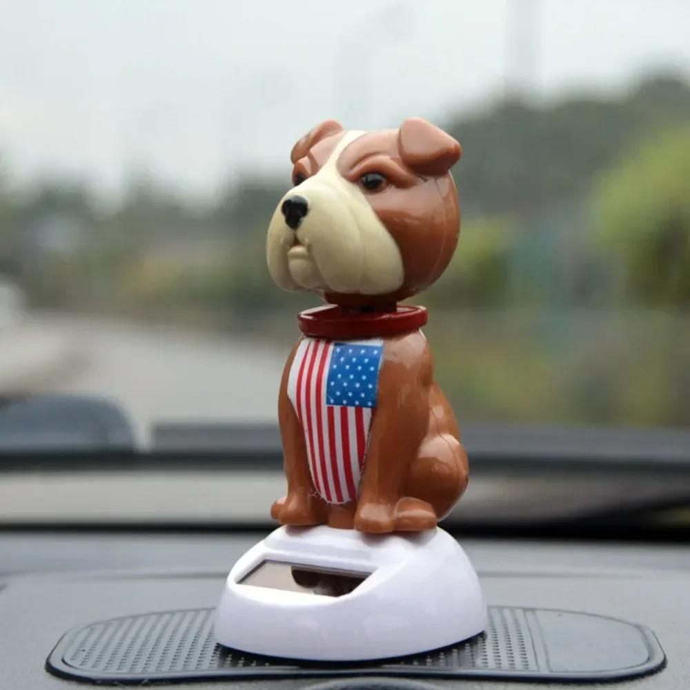 Heta Nya Solenergi Bilinteriör Prydnader Djur Docka Figur Gunga Skaka Modellbil Instrumentbräda Dekoration Roliga Semestergåvor