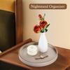 Secure Edges Round Leather Storage Tray For Household Safety Preventing Accidental Falls Suitable For Families