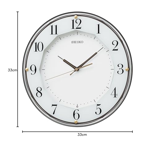 Seiko KX213B Analog Radio-Controlled Wall Clock In Brown Metallic