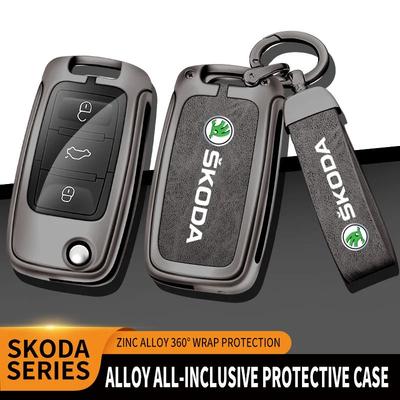 2025 Nova Capa Protetora para Chaveiro de Carro Flip para Skoda Octavia A5 A7 Fabia Superb Kodiaq Karoq Acessório de Chaveiro