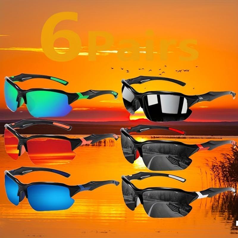 

6 Pairs New Sports Sunglasses for Men and Women Cycling Glasses Colorful Sunglasses
