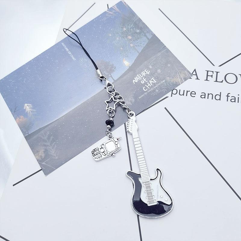 Gitarrenstern-Schlüsselanhänger für Männer und Frauen, süßer, cooler, trendiger Anhänger, Charm, Handykette, Behänge, Rock-Punk, Vintage-Accessoires, Geschenk