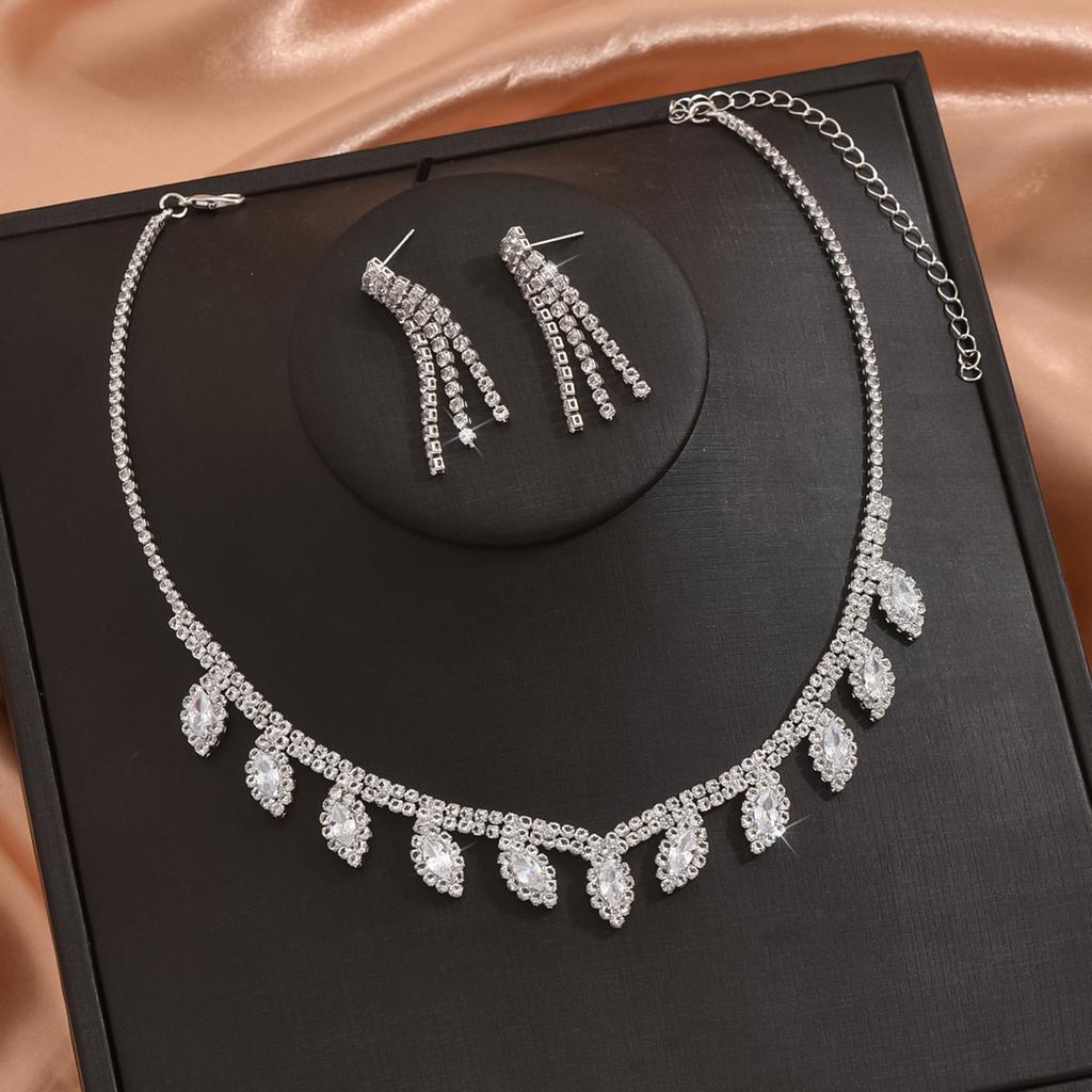 Fashion Bridal Accessories Wedding Dress Accessories Jewelry Set Earrings Necklace Bracelet Wedding Set