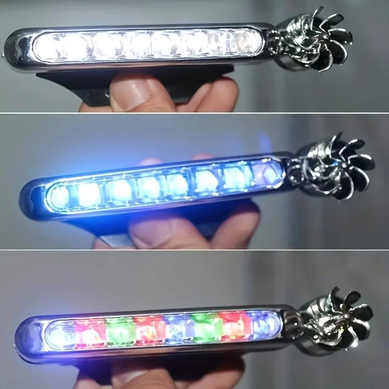 2 pezzi Auto ad Energia Eolica Luce Diurna a LED Illuminazione Ausiliaria Lampada a Ventola Rotante Fari Diurni per Automobili Decorativi