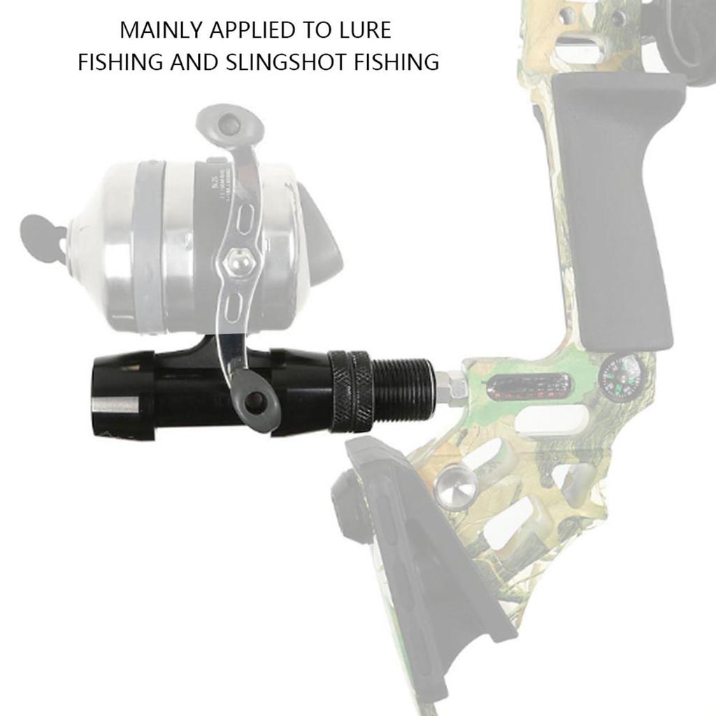 Aluminum Alloy Bowfishing Reel Seat Mount for Compound Recurve Bow Hunting Fishing(Black)