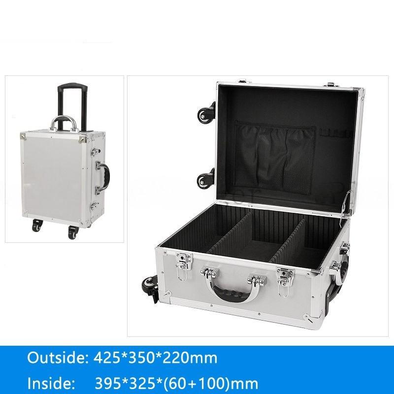 Aluminum Trolley Toolbox Shockproof Hardware Equipment Suitcase Instrument Protection Lockable Luggage Compartment